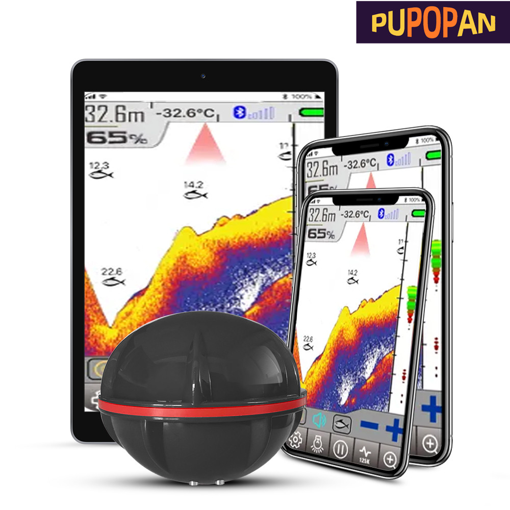 Fishing Equipment In English - PuPoPan inalámbrico Bluetooth inteligente Sonar buscador