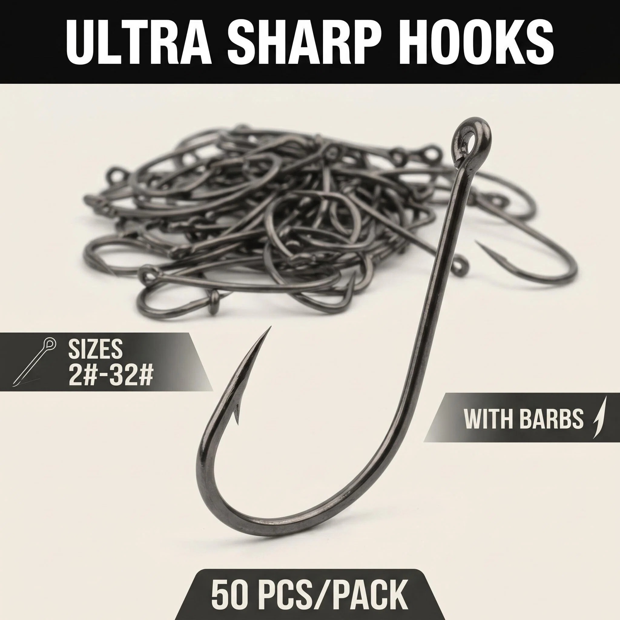 Liquidación: 50 Anzuelos Curvo - Fishing Equipment Market reseña y precio